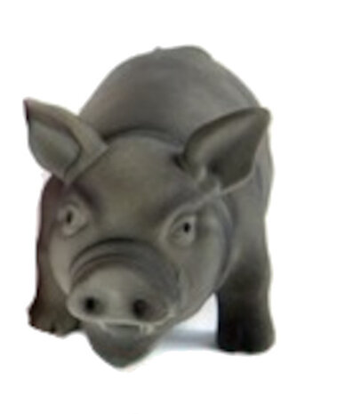 hondenpiepspeelgoed zwijn latex 20,5 cm zwart