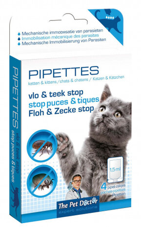 teken- en vlooienbestrijding kat 4 stuks