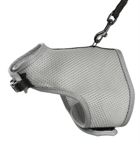 kattentuig met riem 24-42 cm x 1,2 m mesh grijs