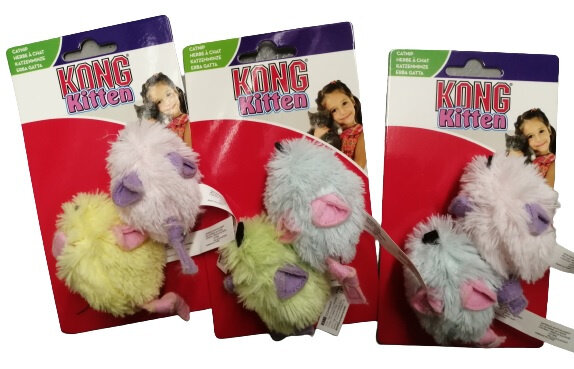 kattenspeelgoed Speelmuis pluche multicolor 2 stuks