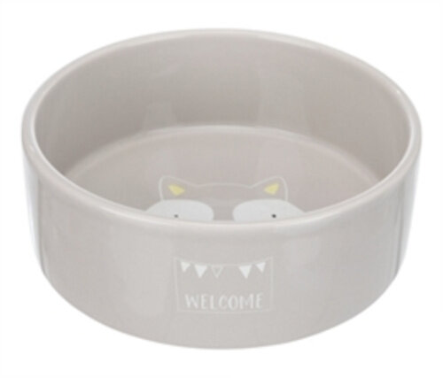 voer- en drinkbakken 300 ml 12 cm keramiek grijs