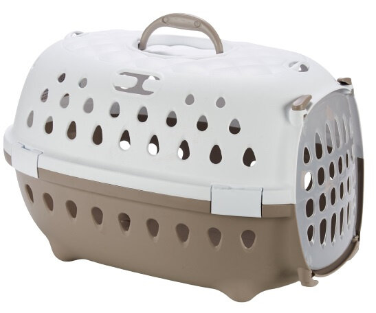 hondenvervoersbox 50 x 34 cm beige/wit