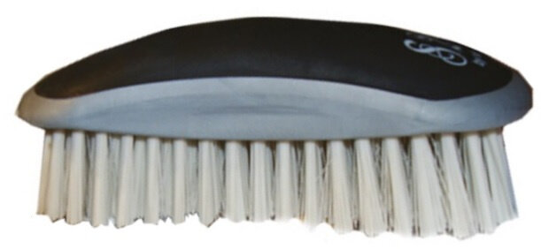 paardenborstel Luxe hard 12 cm nylon zwart/grijs
