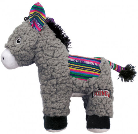 hondenknuffel Sherps Donkey pluche grijs maat M