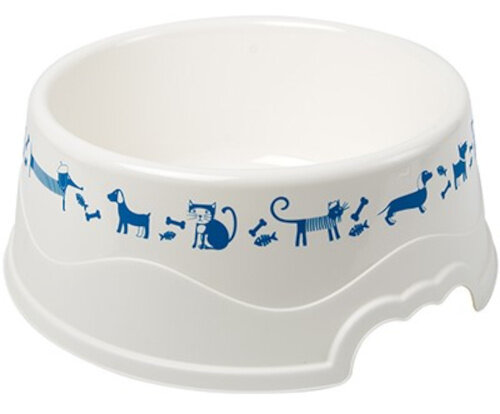 hondenvoer- en drinkbak Cocker 28 cm 2,8 liter wit/blauw