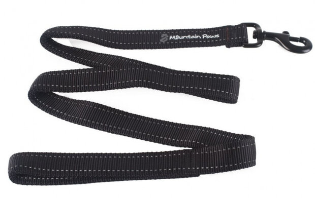 hondenriem 1,25 meter nylon zwart