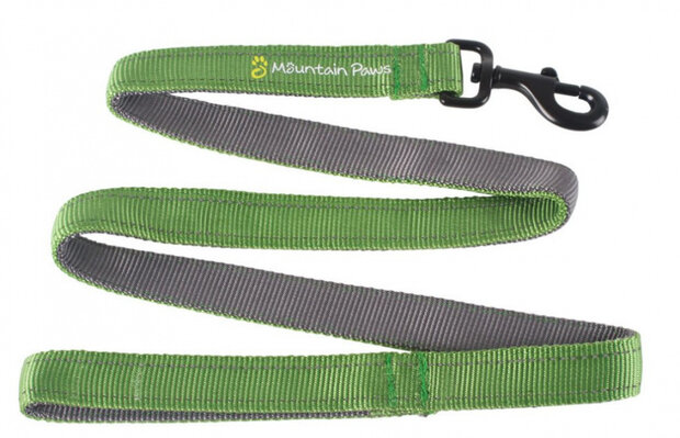 hondenriem 1,25 meter nylon groen/grijs