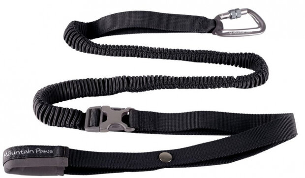 hondenriem&nbsp;schokdemper 1,5 meter nylon zwart