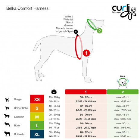 hondentuig Belka Comfort magnetisch 58-62 cm mesh zwart