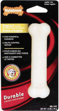 kauwspeelgoed Durable Bone Regular 51 gram nylon wit