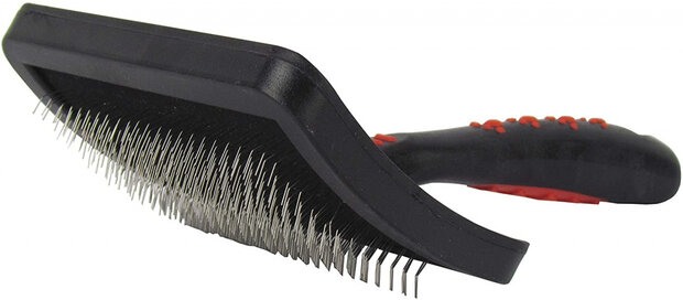 dierenborstel 14,5 x 7,5 cm rubber zwart/rood