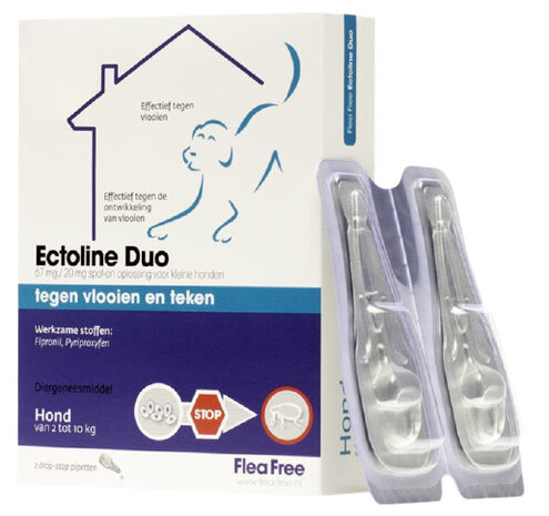 teken- en vlooienbestrijding Ectoline hond 2x 20 mg