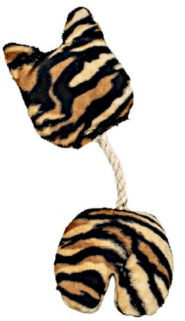 knuffelkussens 4Catsnip 30 cm sisal bruin/geel