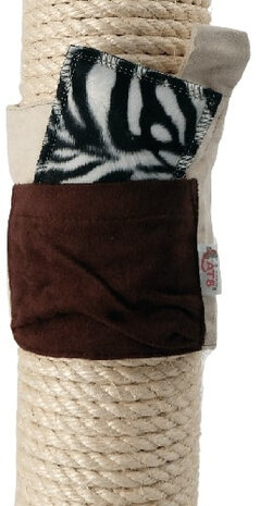 krabpaalhoes 16 x 14 cm polyester roodbruin/beige
