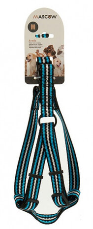 hondentuigje medium 27 x 16 cm nylon blauw/zwart