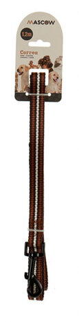 hondenlijn 120 x 2 cm nylon bruin/zwart