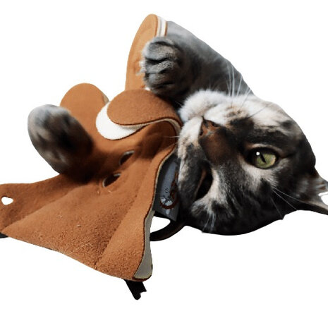 kattenspeeltje kerst 19 cm kattenkruid/EPS bruin