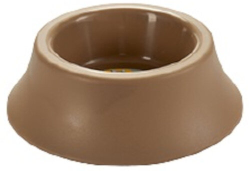 voer- en drinkbak 28 x 8,5 cm bruin