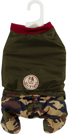 hondenkostuum camouflage polyester kaki/groen mt S