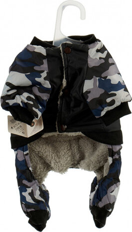 hondenkostuum FBI polyester zwart/grijs/blauw maat M