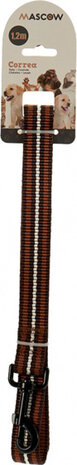 hondenriem 120 x 2,5 cm nylon zwart/bruin