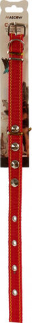 hondenhalsband 40,5 x 2,5 cm textiel/staal rood