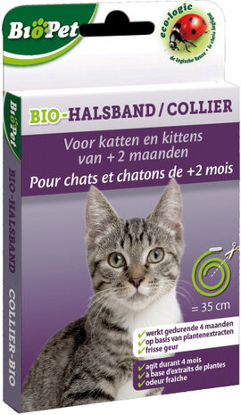 bio-kattenhalsband Biopet antiparasiet 35 cm groen