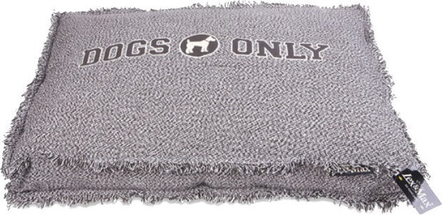 hondenkussenhoes Dogs Only 90 x 65 cm katoen grijs