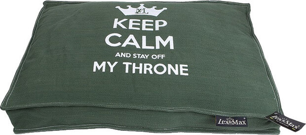 hondenkussenhoes Keep Calm 75x50 cm katoen groen