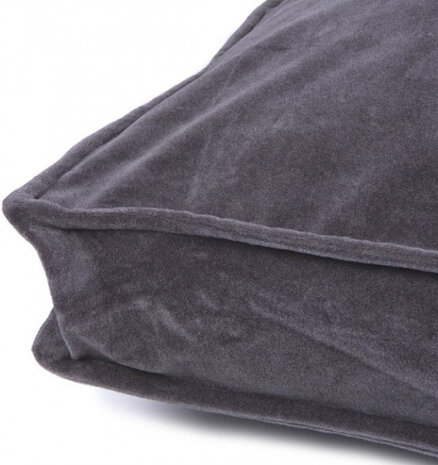 hondenkussenhoes Velvet 90 x 65 cm polyester grijs