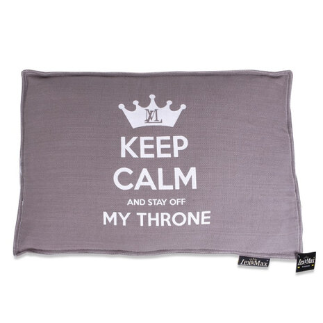 boxbed Keep Calm 75 x 50 x 19 cm katoen/acryl taupe