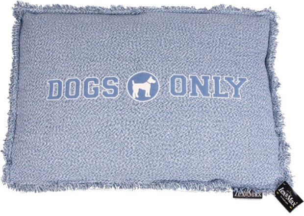 hondenkussenhoes Dogs Only 120 cm katoen blauw