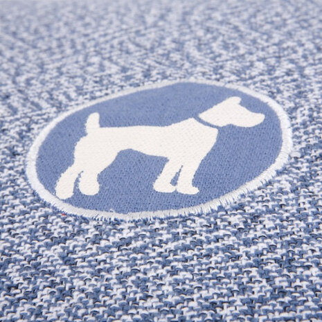hondenkussenhoes Dogs Only 120 cm katoen blauw