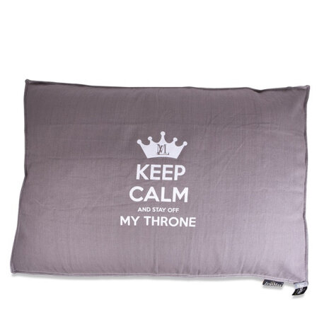 hondenkussen Keep Calm 120 x 80 cm katoen taupe