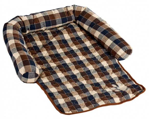 hondenmat 58 x 85 x 11 cm bruin/zwart/beige