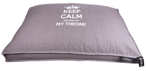 hondenkussen Keep Calm 65 x 90 cm katoen grijs