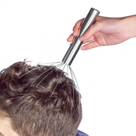 hoofdmassage 28,5 cm aluminium/RVS zilver