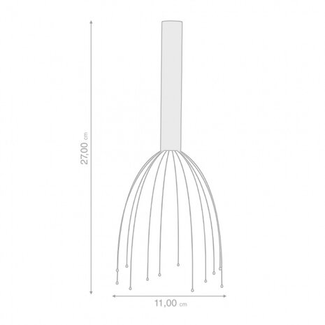 hoofdmassage 28,5 cm aluminium/RVS zilver