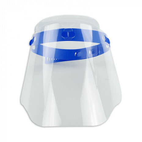 gezichtsscherm 38 x 23 cm transparant/blauw