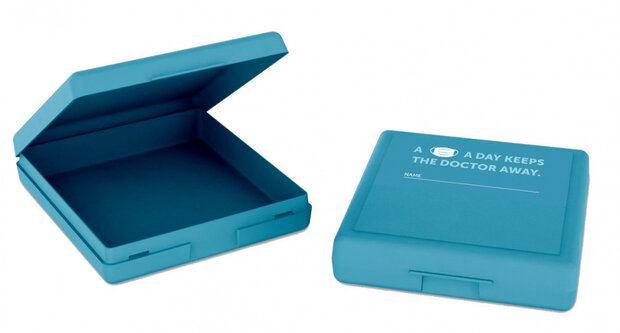 bewaardoosje mondkapje blauw