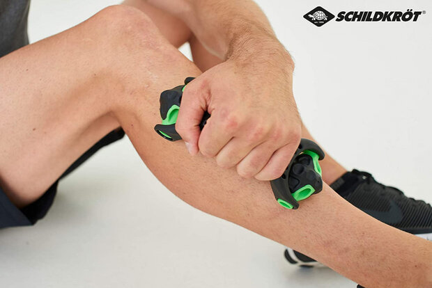 massageroller 19 cm polypropyleen zwart/ groen