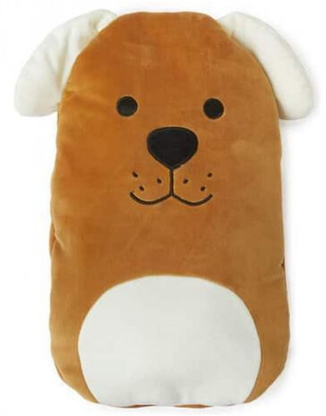 kruik hond 35 x 27 cm polyester/rubber bruin/beige