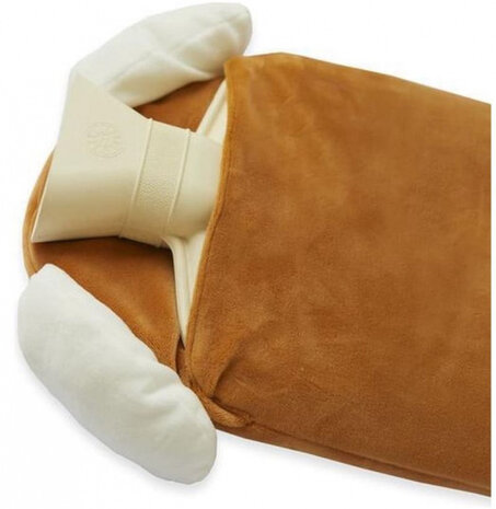 kruik hond 35 x 27 cm polyester/rubber bruin/beige