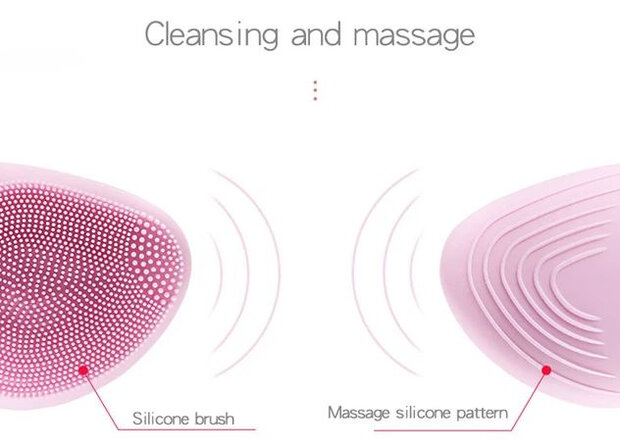 gezichtsborstel Facial 15 cm oplaadbaar siliconen roze