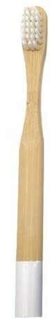 handtandenborstel junior 14,5 cm bamboe naturel/wit