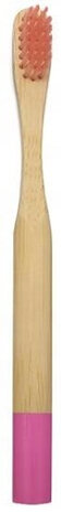 handtandenborstel junior 14,5 cm bamboe naturel/roze