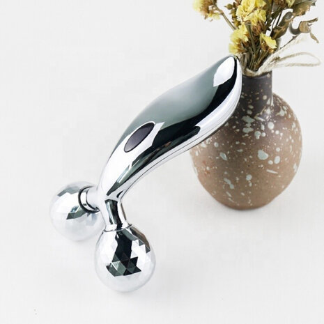 massageroller 3D 15 x 9 cm zilver