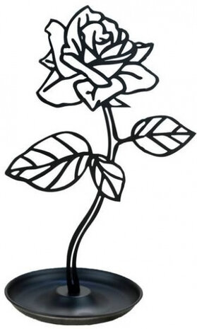 sieradenhouder Black Rose 30 x 18 cm staal zwart