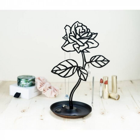 sieradenhouder Black Rose 30 x 18 cm staal zwart