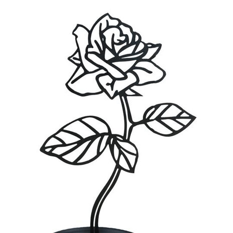 sieradenhouder Black Rose 30 x 18 cm staal zwart